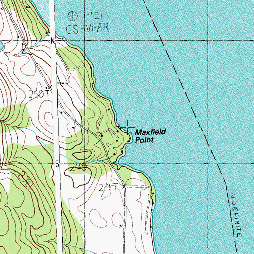 Topographic Map of Maxfield Point, VT