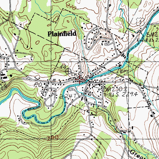 Topographic Map of Plainfield, VT