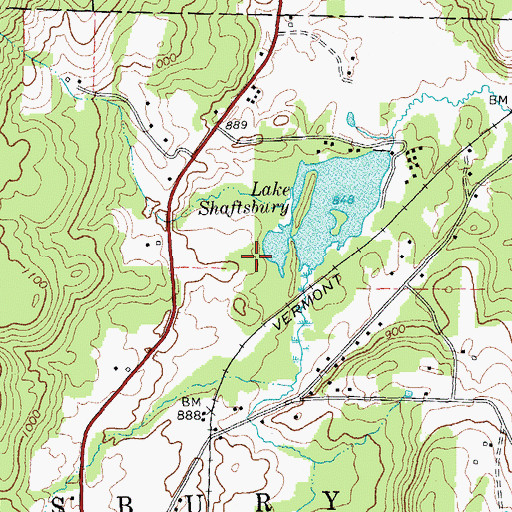 Topographic Map of Shaftsburg State Park, VT