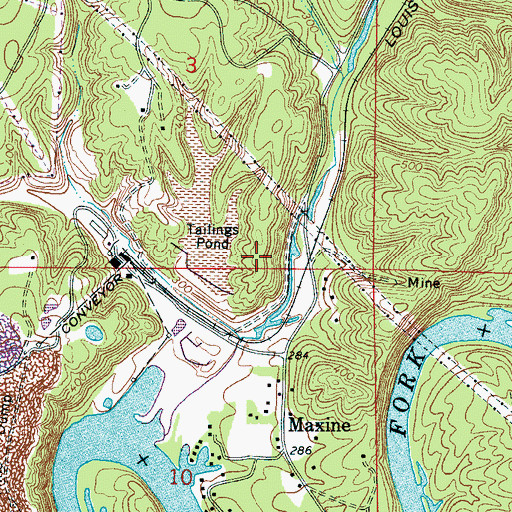 Topographic Map of Praco Mine, AL