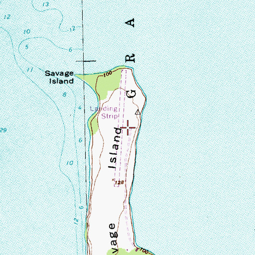 Topographic Map of Savage Island Airport, VT