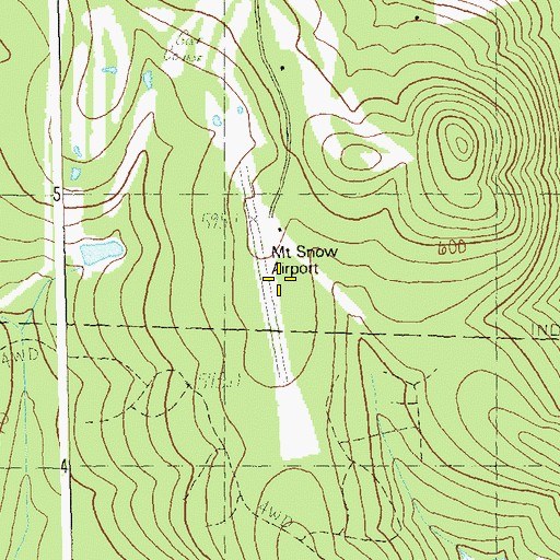 Topographic Map of Deerfield Valley Regional Airport, VT