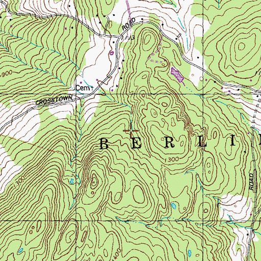 Topographic Map of Town of Berlin, VT
