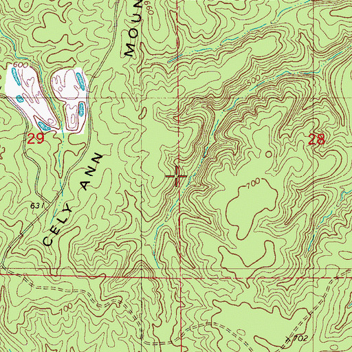 Topographic Map of Needmore Mine, AL