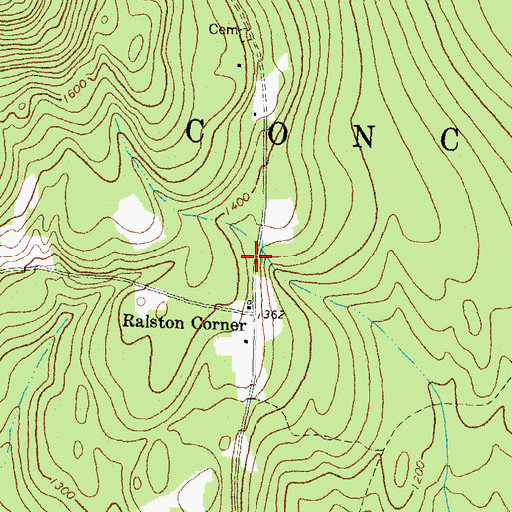 Topographic Map of Town of Concord, VT