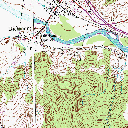 Topographic Map of Town of Richmond, VT
