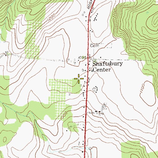 Topographic Map of Town of Shaftsbury, VT