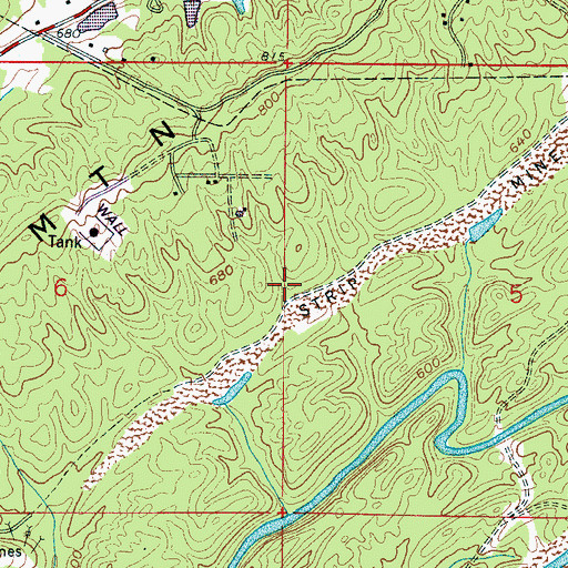 Topographic Map of Jones Mine, AL