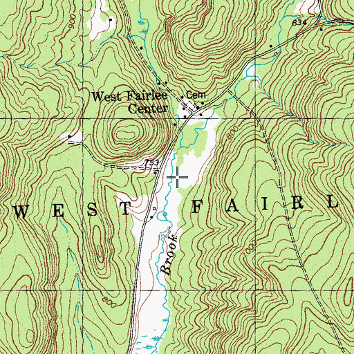 Topographic Map of Town of West Fairlee, VT