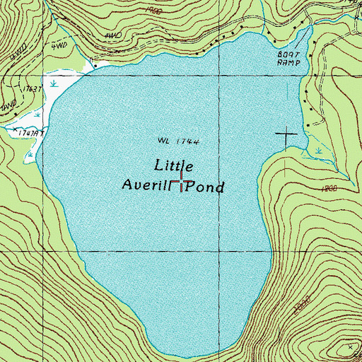 Topographic Map of Little Averill Pond, VT
