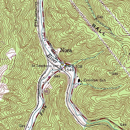 Topographic Map of McClure Creek, VA