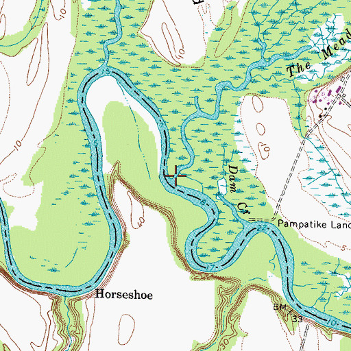 Topographic Map of Moncuin Creek, VA