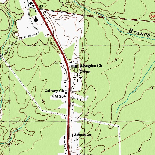 Topographic Map of Abingdon Church, VA