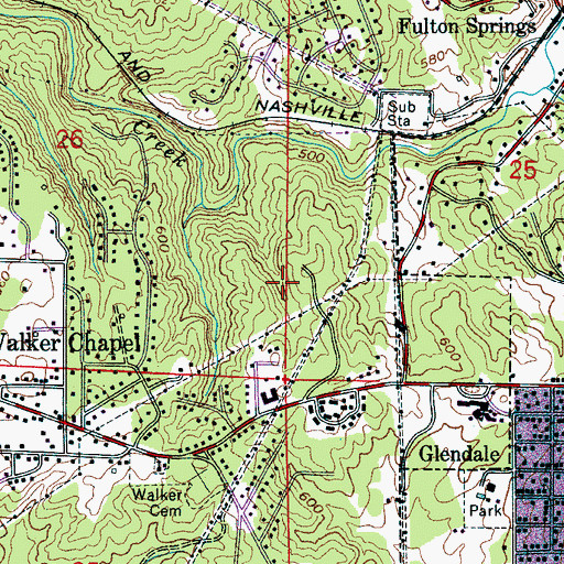 Topographic Map of McConnell Mine, AL