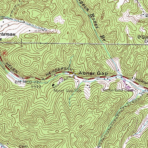 Topographic Map of Abner Gap, VA