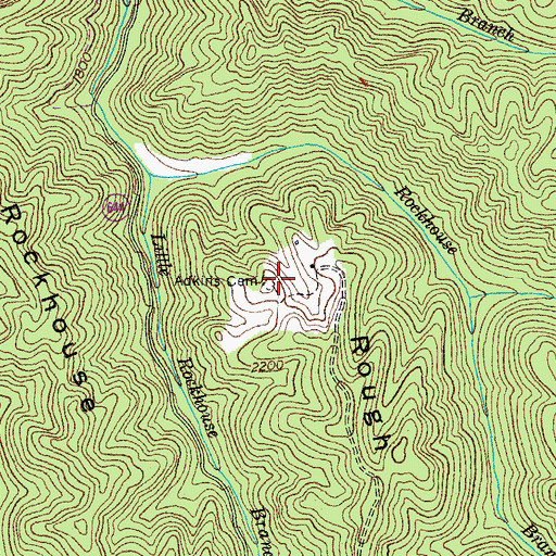 Topographic Map of Adkins Cemetery, VA