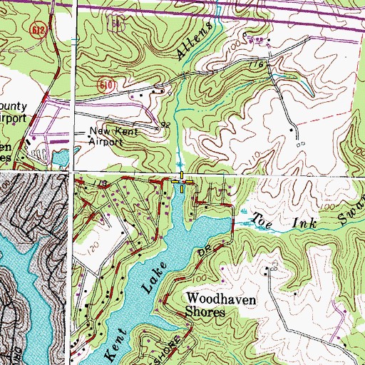 Topographic Map of Allens Run, VA
