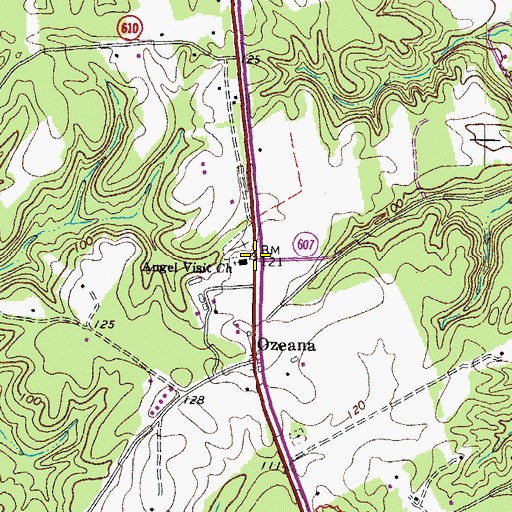 Topographic Map of Angel Visit Church, VA