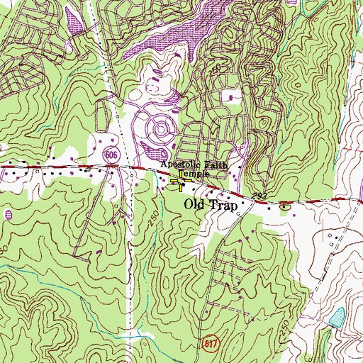 Topographic Map of Apostolic Faith Temple, VA