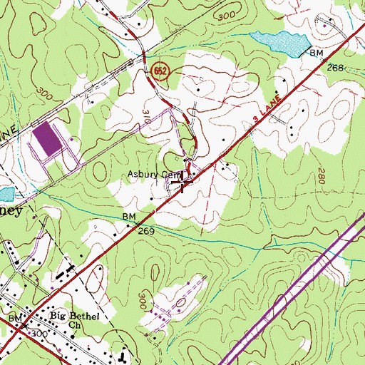 Topographic Map of Asbury Cemetery, VA