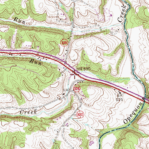 Topographic Map of Ash Hollow Run, VA