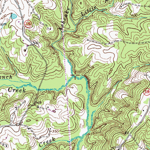 Topographic Map of Ashcake Creek, VA