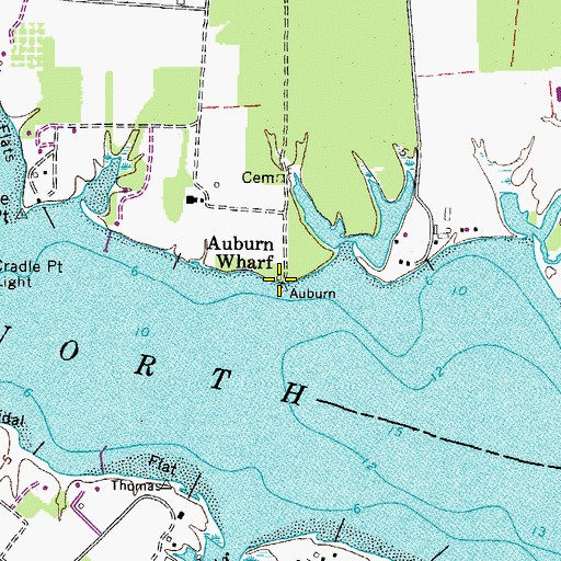 Topographic Map of Auburn Wharf, VA
