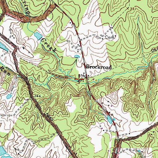 Topographic Map of Aunt Sarah Spring Creek, VA