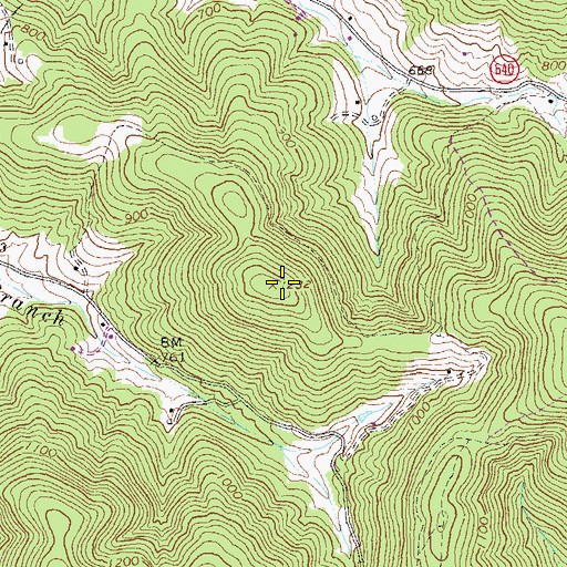 Topographic Map of Babgy Memorial Church, VA