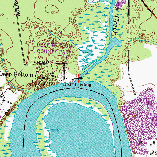 Topographic Map of Bailey Creek, VA