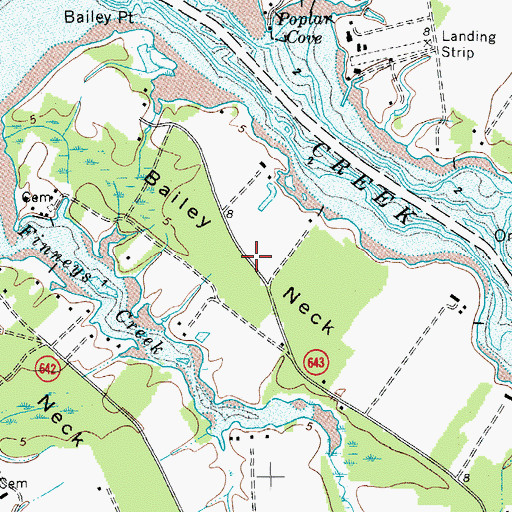 Topographic Map of Bailey Neck, VA