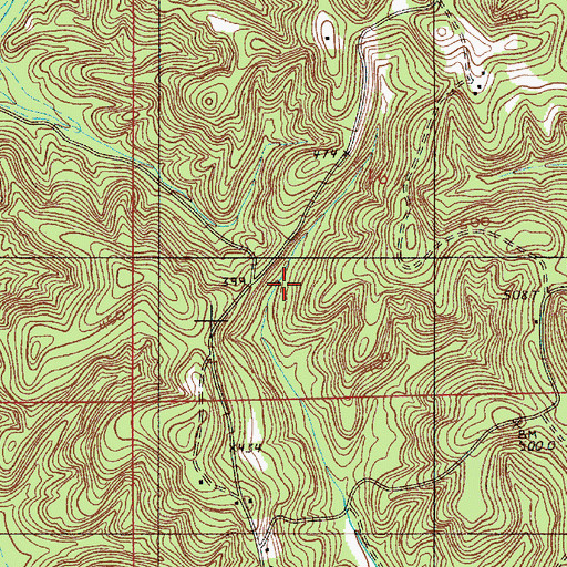 Topographic Map of Chadwick (historical), AL