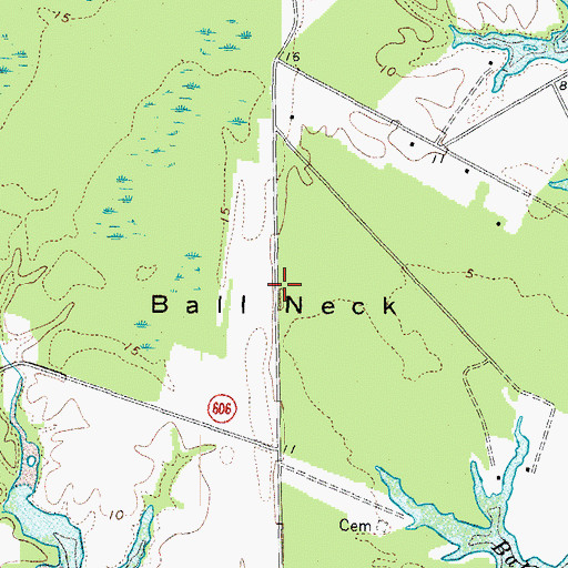 Topographic Map of Ball Neck, VA