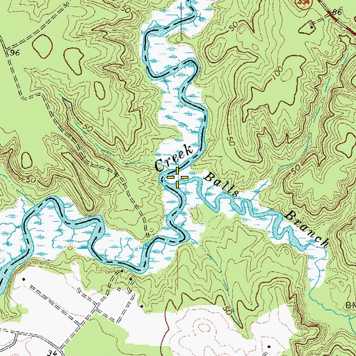 Topographic Map of Balls Branch, VA