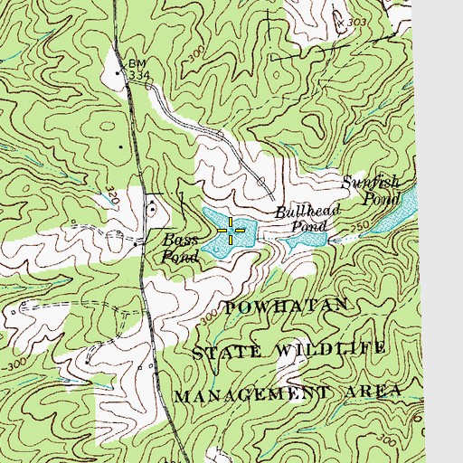 Topographic Map of Bass Pond, VA