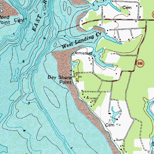 Topographic Map of Bay Shore Point, VA