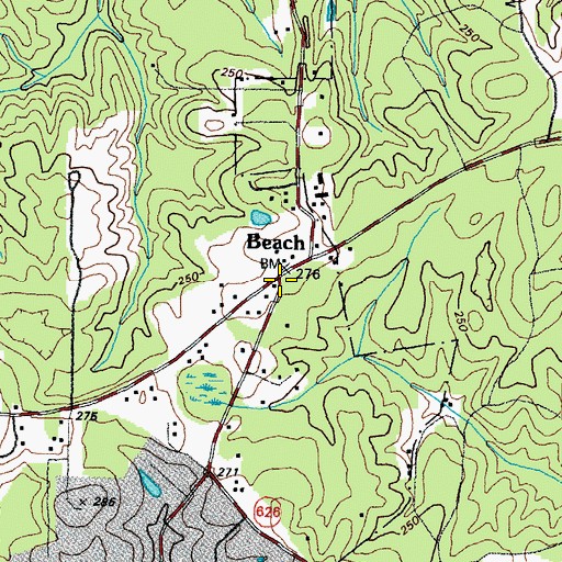 Topographic Map of Beach, VA
