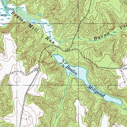 Topographic Map of Beales Millpond, VA