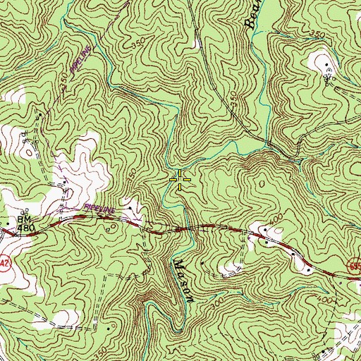 Topographic Map of Bears Element Creek, VA
