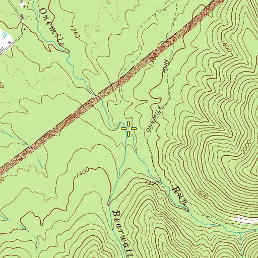 Topographic Map of Bearwallow Run, VA