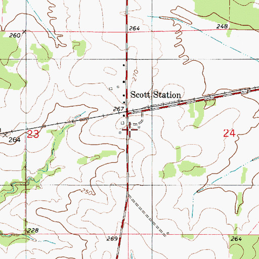 Topographic Map of Scotts Prairie, AL