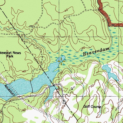 Topographic Map of Beaverdam Creek, VA