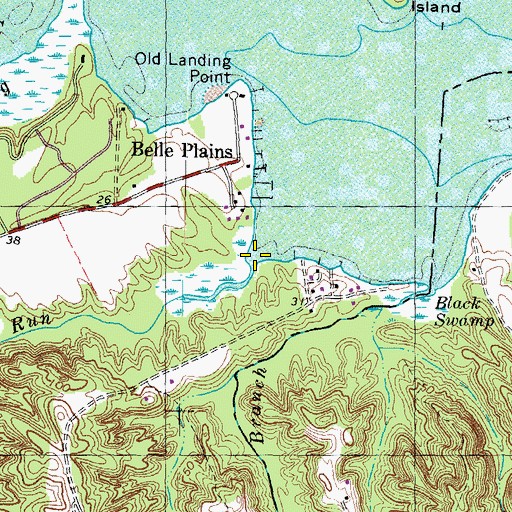 Topographic Map of Beaverdam Run, VA