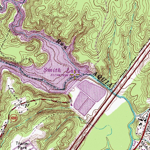 Topographic Map of Beaverdam Run, VA