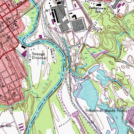 Topographic Map of Beaverdam Swamp, VA