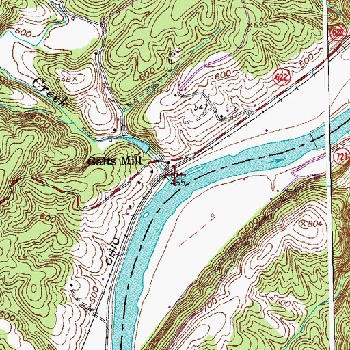 Topographic Map of Beck Creek, VA