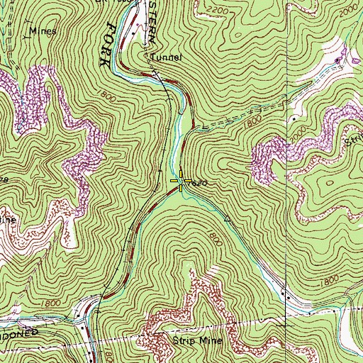 Topographic Map of Beech Fork, VA