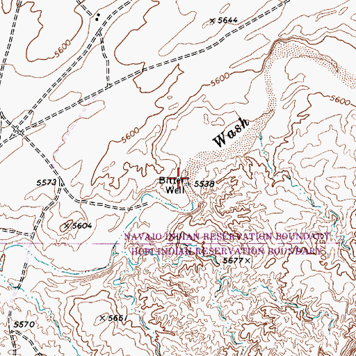 Topographic Map of Bitter Well, AZ