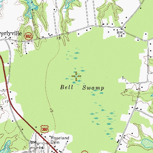 Topographic Map of Bell Swamp, VA
