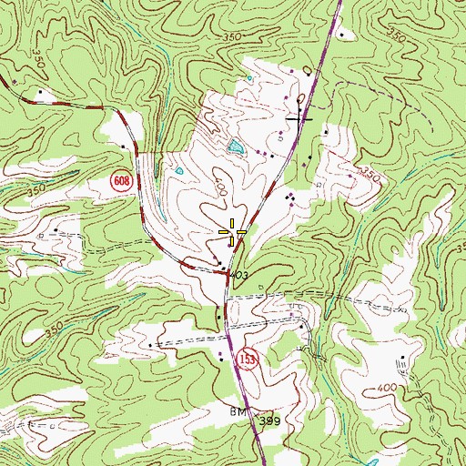 Topographic Map of Belle Fonte Church, VA